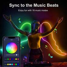 10米 RGB 霓虹灯带套件，支持 DIY 霓虹灯装饰，LED 灯带，适用于家庭室内/室外圣诞装饰 - 彩色 - 查看 3