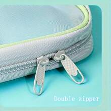 A4 双层尼龙网眼整理袋，厚 L 形文件夹大容量网眼文件袋，适合学生 - 便携式拉链背包，带手柄的科目分类袋，透明学生考试袋，文件夹，书籍和作业收纳袋，适用于学校用品，返校 - 彩色 - 查看 5