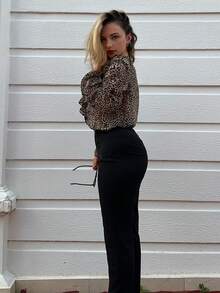 Jeta Ari Women Solid High Rise Tailored Suit Pants - Black - View 4