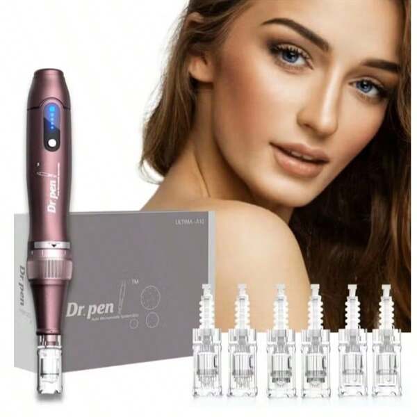 ASUNDOM [Updated 2025] Dr.Pen Wireless Microneedle Derma Microneedle Strip 6 Cartridges Skin Care And Beauty Instrument, Skin Care Tool For Face And Body Skin Care Tool Kits For Women Men With Skin Care 2x12pin, 2x36pin, 2x Round Nano Cartridges