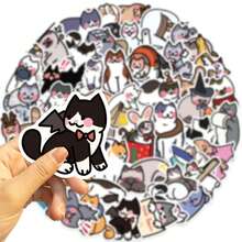 SCXXBSW 50 piezas de pegatinas de gato lindas y elegantes, pegatinas de anime geniales, pegatinas decorativas resistentes al agua y duraderas. Pegatinas de anime geniales resistentes al agua y duraderas para decorar estuches de teléfonos móviles, portátiles, botellas de agua, guitarras, patinetas, maletas, etc. Inicia tu viaje creativo DIY, es la primera opción para regalos en festivales como Halloween y Navidad - Multicolor - Ver 5