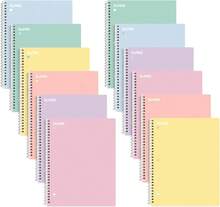 Spiral Notebooks, 12 Pack, 1-Subject, College Ruled Paper, 8" X 10-1/2", 70 Sheets Per Notebook, Assorted Pastel Colors Spiral Notebooks For School,8710170 - Multicolor - View 1