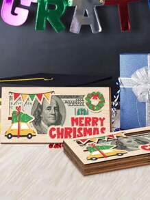 1 pièce/3 pièces Porte-monnaie de Noël, porte-monnaie en bois unique et charmant pour les cadeaux de Noël, ornements de bureau, décorations de fête de Noël, cadeaux surprises idéaux pour l'argent, décoration de festival à la maison