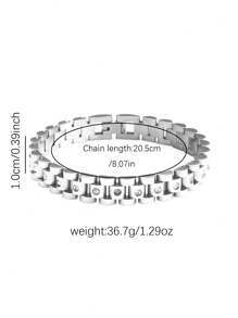 1 件不锈钢嘻哈情侣表带和手链，适合日常、节日、派对、装饰和佩戴 - 手鐲 - 查看 9