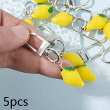 5pcs/10pcs Simulated Food Fruit Resin Lemon Pendant For DIY Jewelry Making, Earrings, Necklaces, Keychain And Other Jewelry Crafts, Elegant Gift For Women Daily Accessories