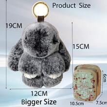 Bunny Lulu Keychain With TinBunnylulu Handmade Soft Pompom Charms Fluffy Bunny Keychain Accessories For Womens EH PO - Black - View 3