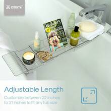 Expandable Waterproof Acrylic Bathtub Tray Adjustable Length Multi-Use Caddy Electronics Food And Drinks Easy Maintenance - Nhiều màu - Xem 10