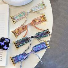 1 条适用于 38 毫米 40 毫米 42 毫米 44 毫米 41 毫米 45 毫米 46 毫米 49 毫米 Ultra Watch Series 10 9 8 7 6 5 4 3 2 的 Galaxy White Bohemian 手链腕带，适用于女式 表带