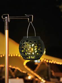 1PC/4PCS/8PCS/12PCS Solar Warm Light Flame Ball Lamp, Sun-Powered, LED, Warm Glow, Flame Effect, Waterproof, Outdoor Decor.
