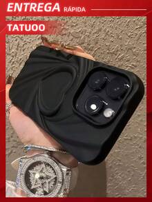 3D Heart Shape Phone Case, Drop-Proof Protective Soft Shell, Compatible With IPhone16 Pro Max/16Pro/16Plus/16/15/14/13/12/11 - 黑色 - 查看 2