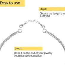 STAREDGE 1-9 Pcs Gold/Silver Stainless Steel Necklace Extension Chain, Jewelry Extender For Bracelet, Anklet, 2 In, 4 In, 6 In