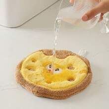 1件装卡通儿童挂式擦手巾，吸水浴室干手巾