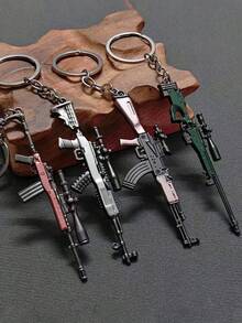 1 件酷炫枪模型吊坠钥匙扣，独特合金形状包包吊坠，适合儿童的酷炫装扮吊坠，适合作为礼物送给朋友汽车配件可爱哥特 Y2k 包挂绳带身份证夹汽车配件包饰圣诞节 - 彩色 - 查看 7
