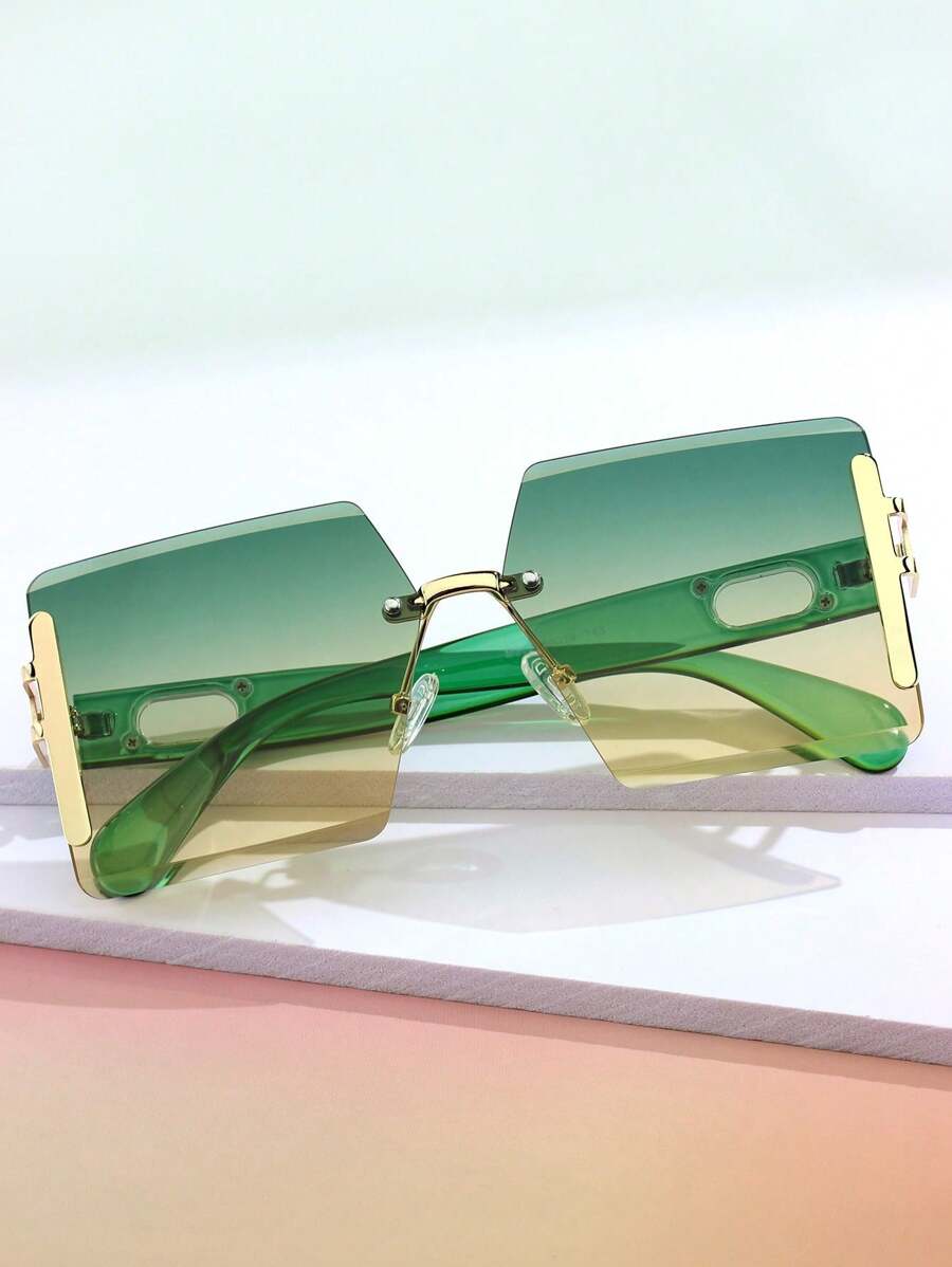 百搭休闲简约时尚女士方形眼镜 - 彩色 - 查看 1