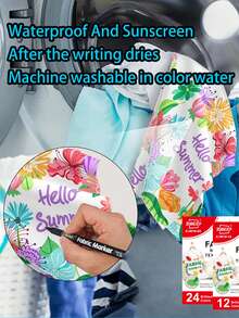 1 支 12/24 色防水永久性纺织马克笔，涂鸦笔，适用于 DIY T 恤、鞋子绘画、手工工艺品 - 布料塗繪筆 - 查看 6