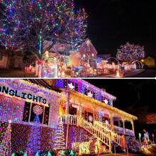 Solar LED String Lights For Outdoor Garden Decoration, Solar Fairy Lights 5m/7m/12m/22m & 20/50/100/200 LEDs,Waterproof IP65 With Twinkling 8 Lighting Modes,Solar-Powered Light String With Light Sensor Control For Christmas ,Party ,Halloween, Camping , Wedding, Plant Pot, Garden Decorations (White/Multicolor/Warm White/Purple)