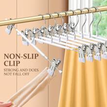 10 件无缝防滑裤架，节省空间的夹式衣架，适用于牛仔裤和长裤，衣服和裤子夹，适用于各种短裤和休闲裤，耐用 - 适用于儿童房和托儿所的存储和整理