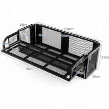 ATV Rear Drop Front Cargo Basket HeavyDuty Metal Mesh Lage Carrier Rack Quad Universal Cargo Tray Box Storage Basket For Hunting Fishing Rear Drop Basket 104 X 67 X 32cm - Black - View 6