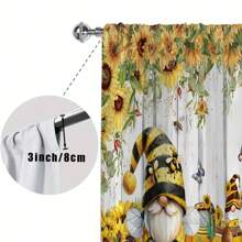 2 cortinas estampadas clássicas e elegantes com bolsos para mastro, laváveis à máquina, adequadas para cortinas decorativas em cozinhas, cafés, lojas, banheiros e outros lugares.