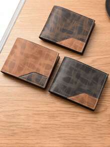 1pc Men's Retro Short Wallet, Large Capacity, Multi-Card Slots, Bifold Wallet, Waterproof And Durable, Essential Business Wallet, Great Gift For Father's Day