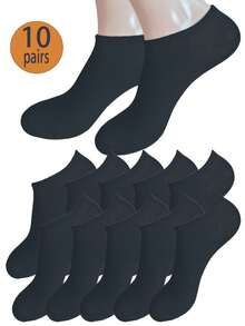 6/10/15/20 /30Pairs Women & Men Solid Color Low Cut Invisible Short Socks, Ladies Short Socks For Spring, Summer, Autumn & Winter, Men Elastic Soft Breathable Socks, Suitable For Daily Wear - Multicolor - View 16