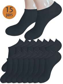 6/10/15/20 /30Pairs Women & Men Solid Color Low Cut Invisible Short Socks, Ladies Short Socks For Spring, Summer, Autumn & Winter, Men Elastic Soft Breathable Socks, Suitable For Daily Wear - Multicolor - View 22