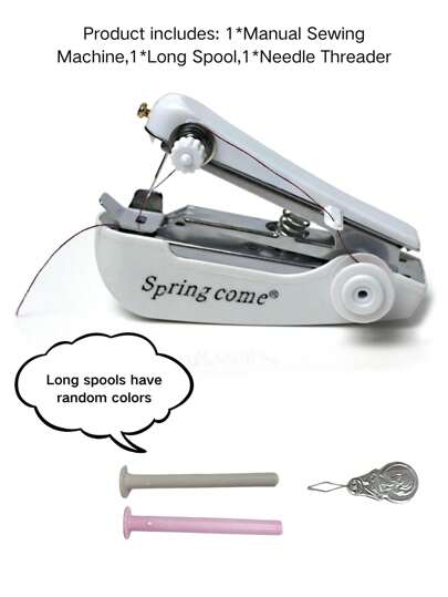 1pc Multicolor Portable Mini Handheld Manual Sewing Machine, Multifunctional For Home Use
