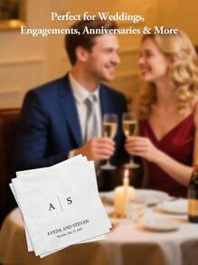 20/40/60/100 Pcs Custom Napkins, Personalized Napkins For Wedding Anniversary, Suitable For Couple, Lovers, Romantic Gift, Napkins Disposable Beverage Dessert Napkins For Wedding Table Decorations Engagement Party, Personalized Wedding Napkins, Unique Ideal Gifts For Her,Multi-Functional,Durable,Ornamental,Reusable,Exquisite,Stylish,High-Quality,Colorful,Modern,Custom,Personalized,Unique,Ideal Gifts For Him,Ideal Gifts For Her,Boyfriend,Dad,Girlfriend,Mom,Family,Friends,Tea Room,Home,Garden,Office,For Anniversaries,For Valentine's Day,For Mother's Day,For Birthdays,For Father's Day,For Graduation,For Weddings,For Housewarming,Personal Items