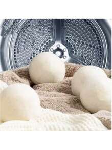 Pacote com 6 bolas para secadora de tambor - Bolas de lã orgânica reutilizáveis feitas à mão para lavar roupas, adequadas para máquinas de lavar, reduzindo o tempo de secagem e os vincos, com amaciante de roupas com fragrância natural para roupas, utensílios para lavanderia, secadora de roupas, acessórios para banheiro, itens essenciais para a casa, materiais de volta às aulas, presentes de Natal