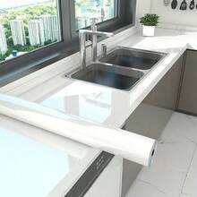 Kitchen Countertop Marble Anti-Oil Stain Stickers, High-Temperature Resistant Wall Stickers For Stoves, Self-Adhesive Renovation, Moisture-Proof Self-Adhesive Film - White - View 4