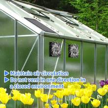 太阳能电动通风机双风扇空气循环，适用于小型鸡舍、温室、棚屋、宠物屋、窗户排气管