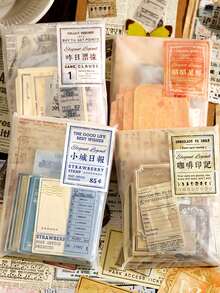 1 Gói (100 tờ) Giấy Vintage Phong Cách Ngẫu Nhiên, Thích Hợp Cho Việc Làm Sổ Lưu Niệm, Nhật Ký, Trang Trí Và Làm Nền, Có Gói Đơn Và Combo 4 Gói - Xem 1