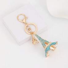 Fashion Paris-Style Women Keychain, Rhinestone Decor Eiffel Tower Bicycle Keyring, Geometric Pattern Elegant Zinc Alloy Accessory, Gift For Women, Summer Car Accessories Cute Goth Y2k Bag Accessories Lanyards With Id Holder Car Accessories Bag Charms Christmas Car Accessories Teacher Friend Sister Gift Ideas - One Size - View 15