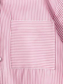 3pcs/Set Autumn New Teen Fashion Striped Shirt With Camisole And Straight Leg Pants Set