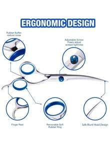 Pet/Animal/Cat/Scissors/Pet Grooming Tool Set - Màu xanh nhạt - Xem 4