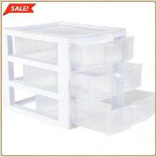 Small 3-Drawer Desktop Organizer, Plastic