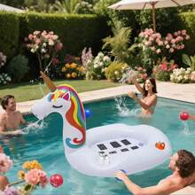1 pezzo Fenicottero gonfiabile a forma di galleggiante per piscina, grande galleggiante gonfiabile per piscina, sedia a sdraio per acqua, accessori per intrattenimento in piscina, adatto per feste in piscina e sulla spiaggia, decorazione per feste estive in spiaggia, raduni in piscina, forniture per piscine, anelli da nuoto, divertimento e relax per adulti in vacanza, adatto per piscine estive, feste in spiaggia e forniture per feste hawaiane