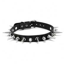 1 chiếc vòng cổ đinh tán phong cách Gothic, vòng cổ Halloween phong cách tối màu dành cho nữ, vòng cổ choker bằng da PU đính đinh tán phong cách Punk Rock, phụ kiện dành cho nam. - cổ áo - Xem 11