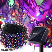 Solar LED String Lights For Outdoor Garden Decoration, Solar Fairy Lights 5m/7m/12m/22m & 20/50/100/200 LEDs,Waterproof IP65 With Twinkling 8 Lighting Modes,Solar-Powered Light String With Light Sensor Control For Christmas ,Party ,Halloween, Camping , Wedding, Plant Pot, Garden Decorations (White/Multicolor/Warm White/Purple)