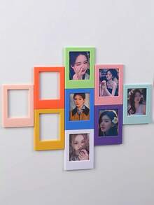 1pc Refrigerator Magnet, 3-Inch Photo Frame, DIY Foldable Magnetic Plate, 3-Inch Magnetic Display Frame, Mini Card Magnetic Photo Frame, Suitable For School Supplies, Back To School Season - Multicolor - View 6