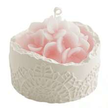 Vela perfumada de cera con hortensia rosa - 1PC - Ver 1