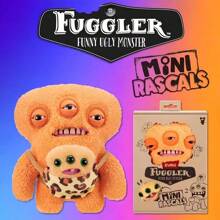 ZURU ​Fuggler Mini Rascals Series 9" Plush Toy With Baby Fuggler - Funny Ugly Monster Teeth & Heart Bib Stuffed Animal Gift For Kids