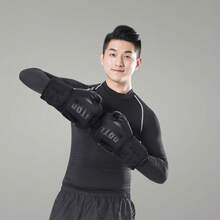 Men Women Boxing Gloves Professional Adult Sanda Muay Thai Fighting Gloves Training Sandbag Free Fight MMA - Black - View 2