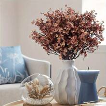 10 piezas de flores artificiales del aliento del bebé, ramo de Gypsophila de plástico de estilo moderno para decoración otoñal, desmontable para arreglos florales DIY, de bajo mantenimiento, adecuado para sala de estar, dormitorio, oficina, boda, mesa, fiesta, decoración del hogar y florero