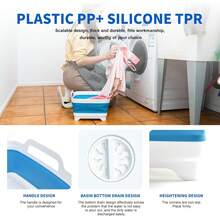 Collapsible Dish Basin Foldable Kitchen Sink With Drain Plug Plastic Laundry Tub 9L\/2.4Gal RV & Camping Wash Basin Space-Saving Bottle Washing Sink(Blue)2025 - 粉色 - 查看 11