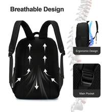 40x30x20cm Large Travel Backpack 40L, Waterproof Laptop Backpack, Luggage Strap, Business Weekender Bag, Flight Backpack For Commuting, Camping & Outdoor Bag For School School Accessories School Stuff Travel Essentials Holiday Vacation Duffle Bag Luggage Suitcase Travel Bag For Women - Black - View 6