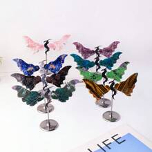 Artisan-Carved Rock Crystal Dragon Wings In Flight: Elegant Home/Office Decor | Perfect Romantic Gift For Christmas & Milestones