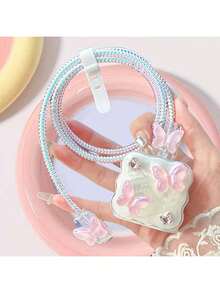 5 piezas Cubiertas protectoras de cargador USB en forma de estrella de cristal, 18W/20W - Multicolor - Ver 8