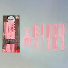 NEFOUME 6 件套专业理发店发型梳套装，适用于男士复古发型，包括尾梳、双面梳、造型梳、宽齿梳、尖梳和锥形梳，适用于沙龙和理发店、返校、旅行度假必需品、女士发饰 - 彩色 - 查看 16