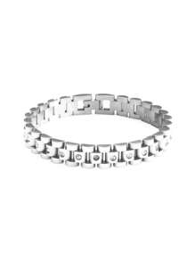 1 件不锈钢嘻哈情侣表带和手链，适合日常、节日、派对、装饰和佩戴 - 手鐲 - 查看 4